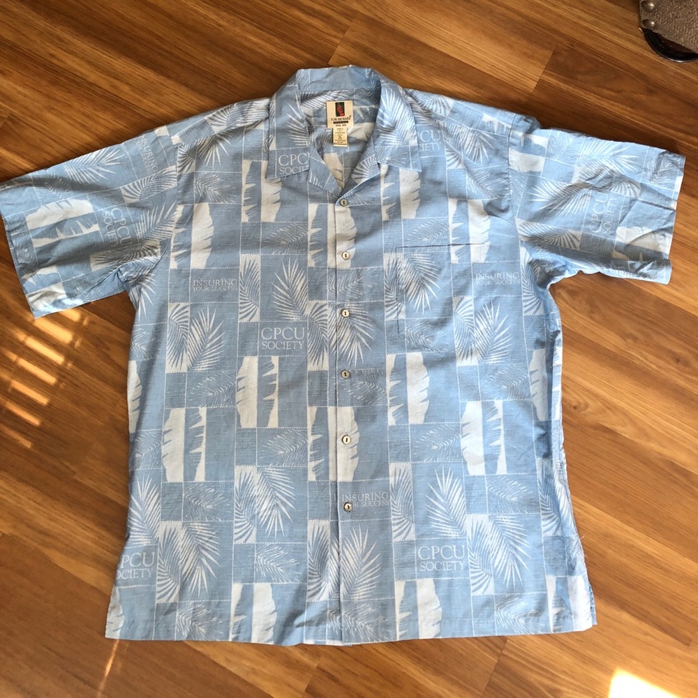 Tori Richard 🌺Hawaiian🌺 Shirt blue/white XL